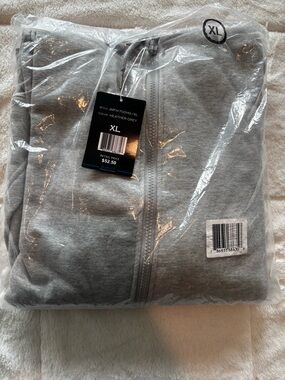 Blue Ice Gray Zip Up Hoodie XL NWT Full Zip Fleece Sweatshirt Mens